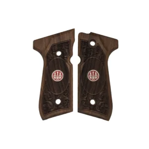 Beretta 92 Fs Sarı Metal Mineli Ahşap Tabanca Kabzesi