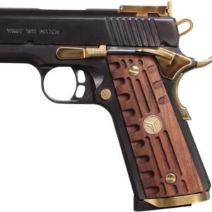 Yavuz 1911 Sarı Metal Kurt Çizgi Motif Ceviz Ahşap Silah Kabze