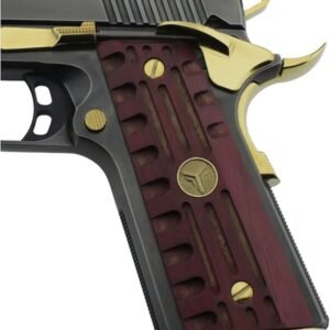 Yavuz 1911 Sarı Metal Kurt Purple Oluk Motif Ceviz Ahşap Silah Kabze