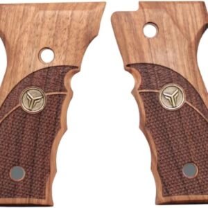 Yavuz 16 Sarı Metal Kurt Çift Motif Ceviz Ahşap Silah Kabze
