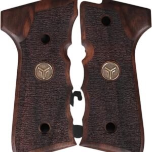 Yavuz 16 Sarı Metal Kurt Tarama Motif Ceviz Ahşap Silah Kabze